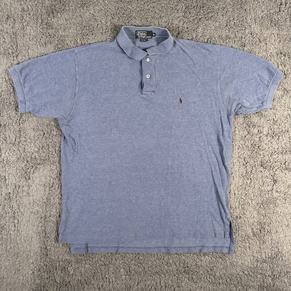 Polo Ralph Lauren Shirt Mens XL Blue Polo Short‎ Sleeve Soft Knit Preppy